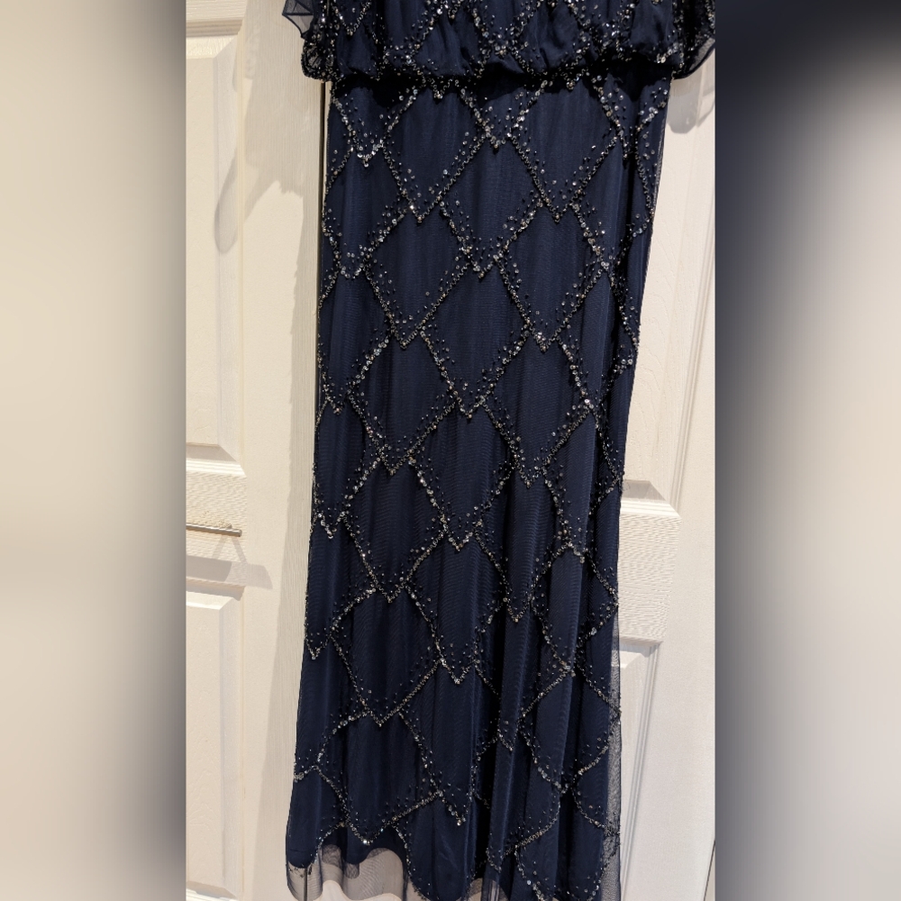 Adrianna Papell Blouson Beaded Gown - Picture 5 of 7